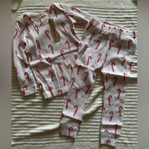 SpearmintLove Candy Cane Waffle 3T PJ Set